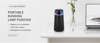 pangaO™ Essential Portable Car Air Purifier with HEPA H13 Filter, Diffuser & Aromatherapy | Allergy & Asthma Relief, Negative Ion and 2 Active Filtration Modes (Black)
