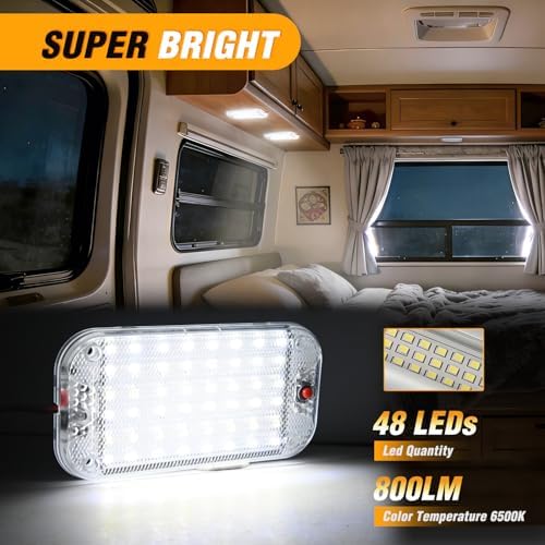 Nilight LED Dome Light 8PCS 6 Inch Interior Light White