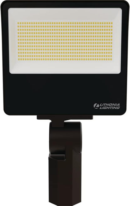 Lithonia Lighting All-in-One LED Flood Light, Waterproof LED Outdoor Light Fixture with Adjustable Brightness and Color Temperature, Yoke or Slipfitter Mount Dusk to Dawn Outdoor Lighting, MVOLT
