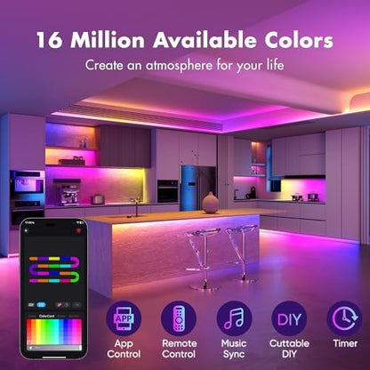 LED Strip Lights,130FT Smart IC RGB WiFi Voice Controlled LED Lights