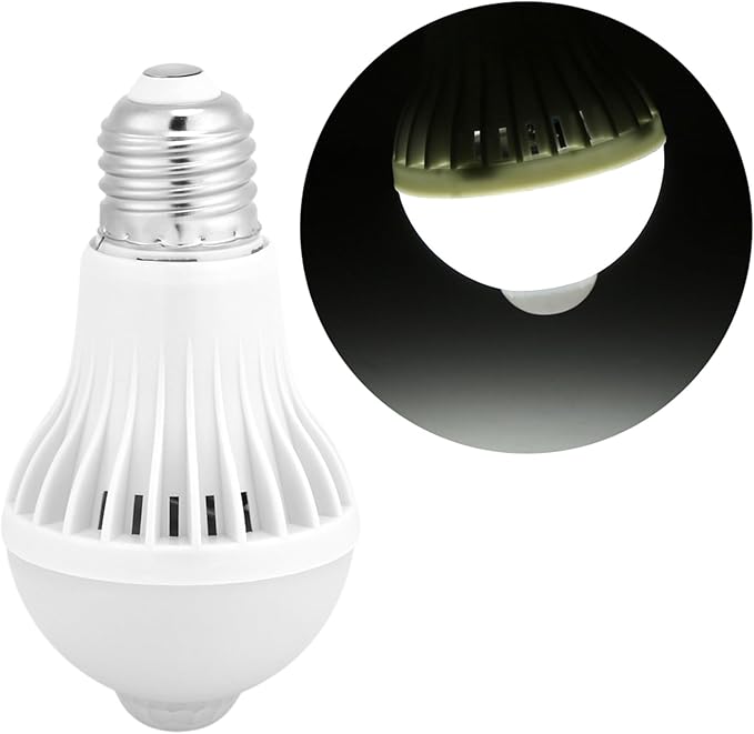 TOPINCN E27 Motion Sensor Light Bulb, Smart Infrared Sensor PIR LED Bulbs, Auto On/Off Night Light for Outdoor Indoor Stairs Garage Corridor(7w)
