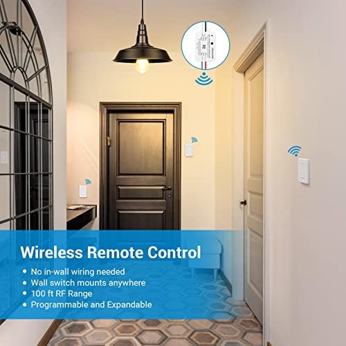 DEWENWILS Wireless Wall Light Switch Kit, Remote Control Switch