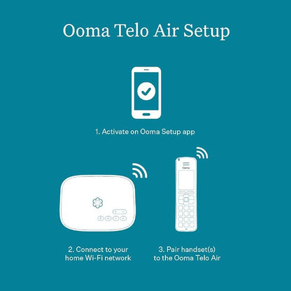 Ooma Telo Air and Handset. Free Internet Home Phone Service Wi-Fi Connectivity. Affordable landline Replacement. Unlimited Nationwide Calling. Mobile app. Low International Rates. Blocks robocalls.