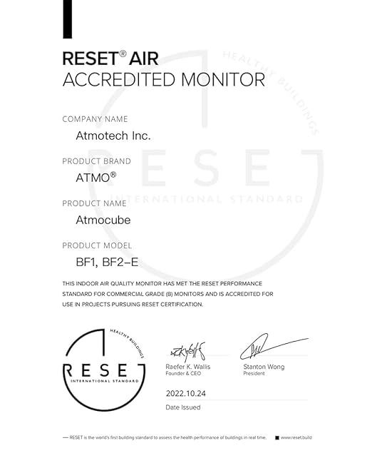 Atmocube Professional 12-in-1 Indoor Air Quality Monitor – CO2, PM2.5, Formaldehyde (CH2O), TVOCs, NOx, Noise & Light Sensor – Wi-Fi, Ethernet & PoE Connectivity – Real-Time Smart Cloud Dashboard