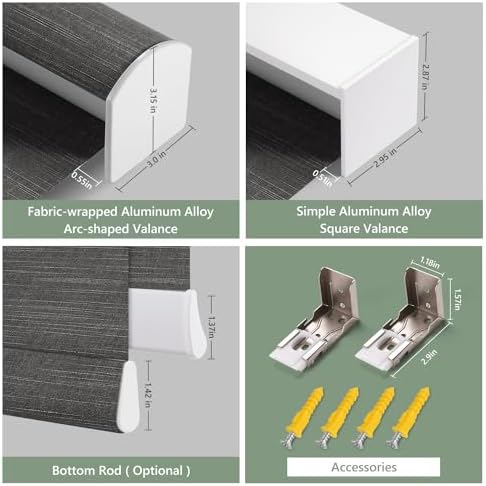 ZSHINE Motorized Blackout Roller Shades Remote Control Rechargeable(82028E)
