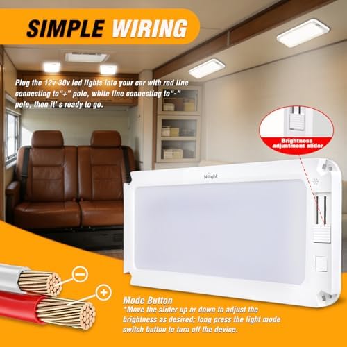 Nilight LED Interior Light 2PCS 12.5 Inch Dimmable Ceiling Lights