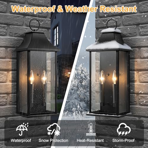 Dusk to Dawn Outdoor Wall Lights, Waterproof Outside Wall Sconce
