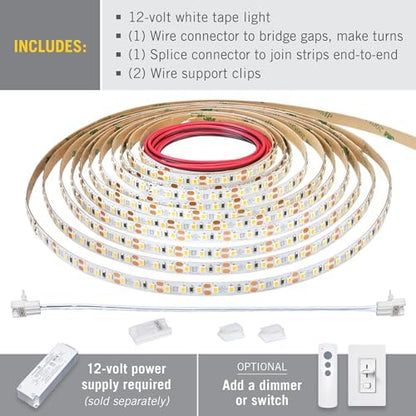 Armacost Lighting RibbonFlex Pro 12V White LED Strip Lights 120 LED/m, 5000K, 16.4 ft, 163230