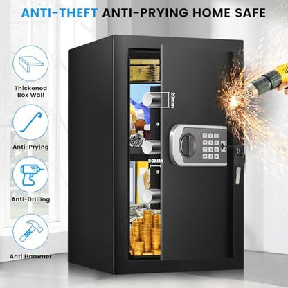 [19.7" Tall] Safe Box, 3.5 Cuft Home Safes with Fireproof Waterproof Bag