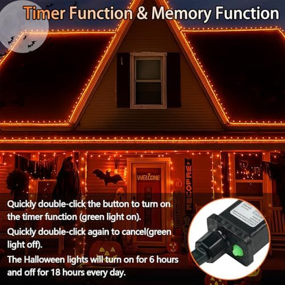 200 LED Connectable String Lights, 66FT Christmas Lights Outdoor Indoor