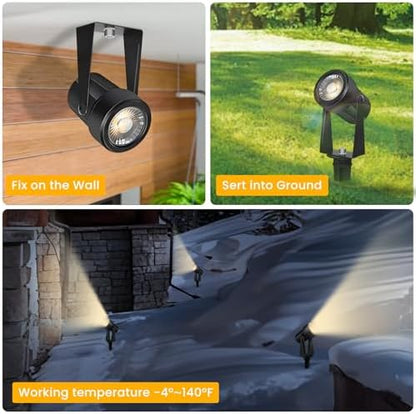 Svater 4 Pack Landscape Lighting Low Voltage IP65 Waterproof 12V Plug in