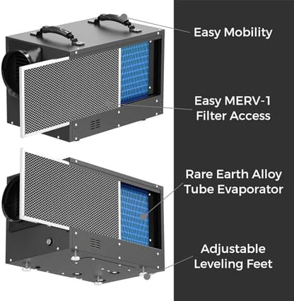 ALORAIR 120 Pints Energy Star Crawlspace Dehumidifier with Pump 1300 Sq.Ft.