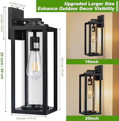 FILIYANO Large Dusk to Dawn Outdoor Wall Lights, 20 Inch, Modern, 2 Pack