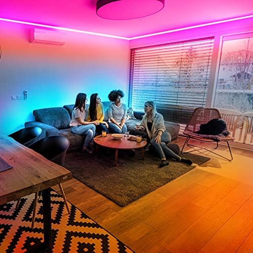 DAYBETTER 65.6Ft Smart Led Lights,2835 RGB Led Strip Lights Kits with Remote, App Control Timer Schedule Led Music Strip Lights(2 Rolls of 32.8ft)