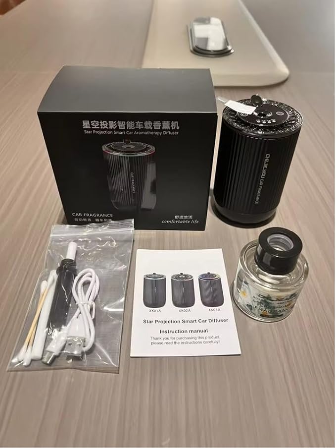 Smart Car Perfume Diffueser with Colorful Lights Aroma Diffuser with True HEPA Filter Clean Air,Eliminate Dust,Odor,Portable Accessories and Perfume Diffuser for Traveling, Home