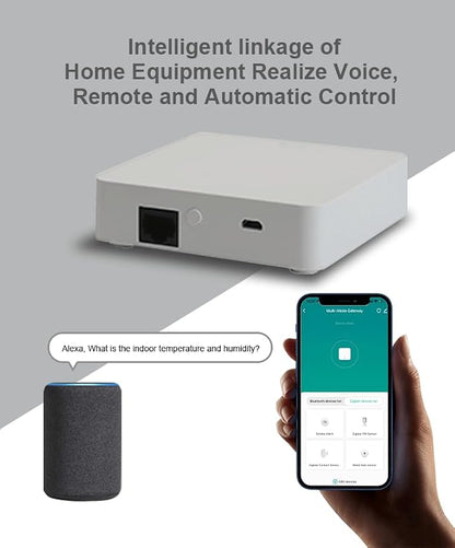 Tuya ZigBee 3.0 Wired Gateway,Hub Wired Bridge,Compatible with Alexa/Google Assistant, Work with Smart Life APP Device PIR Motion Detector Door Sensor Touch Wall Light Switch (GC-ZTY02W)