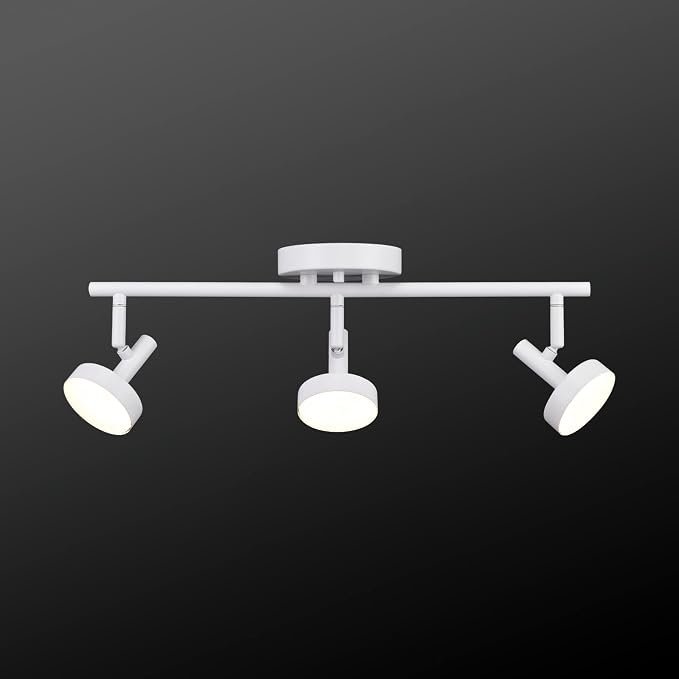 Globe Electric 64000008 19" 3-Light 22.5W Dimmable LED Integrated Track Lighting, Matte White, Lighting for Kitchen, Bathroom, Bedroom, or Dining Room, Living Room Ceiling Lights, Light Fixture