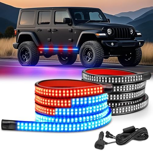 Nilight 2PCS 70 Inch Running Board LED Lights Strip Red Blue for Truck