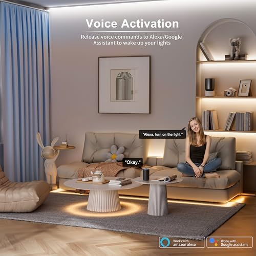 MIWISE COB LED Strip Light White LED Tape Lights 2700K-6500K 24V Color Changing Dimmable 32.8ft UL-Listed Super Bright with Remote & APP Control for Under Cabinets,Bedroom,Kitchen,Mirror,DIY Lighting