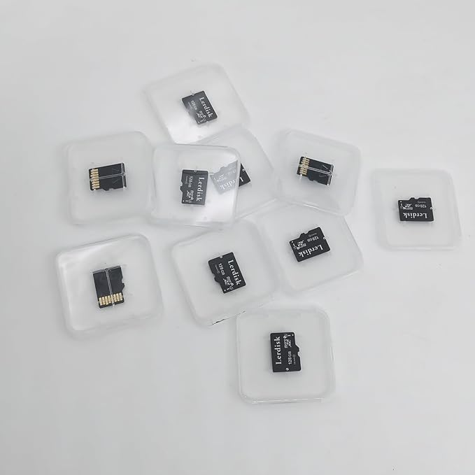 Factory Wholesale 128GB Micro SD Card 10-Pack, U3 A1 V30 Class 10, 80+MB/s Read for 4K Camera, Game Console, Drone,CCTV -with SD Adapter(128GBX10)