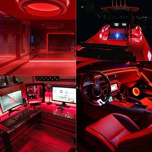 24V COB LED Strip Light Red 5M/16.4ft 2400LEDs IP20 Not Waterproof