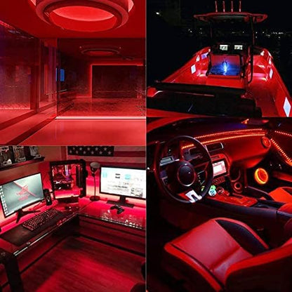 24V COB LED Strip Light Red 5M/16.4ft 2400LEDs IP20 Not Waterproof