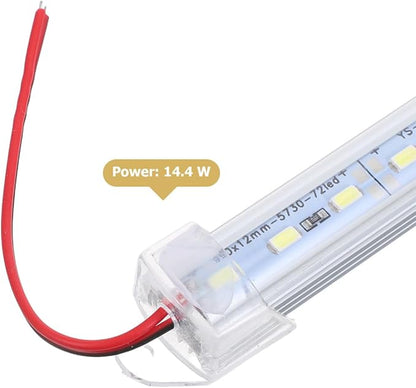 2pcs 20in Rigid Led Strip Bar Light Dc 12v 36 SMD 5630 Aluminium Shell 6000k White Ip65 Waterproof Trailer Lights for for Camper, Boat, Under Cabinet Lighting
