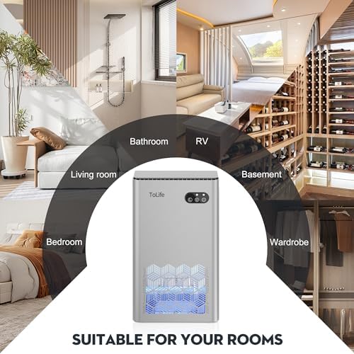 ToLife Dehumidifier, 1000 Sq Ft 95 oz Tank with Sleep Mode, Auto Shutoff