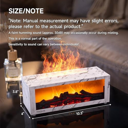 TMEHM Fireplace Flame Essential Oil Diffuser Humidifier, Aromatherapy