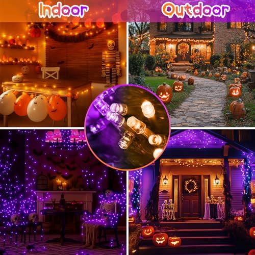 200 LED Connectable String Lights with Remote, Halloween Lights Outdoor