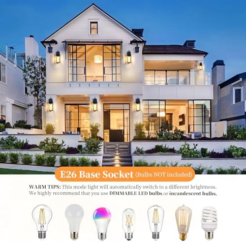 18'' Large Motion Sensor Outdoor Lights, Dusk to Dawn Porch Light