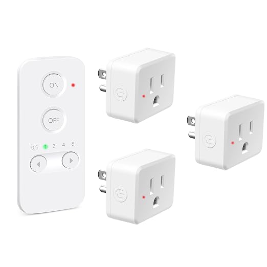 NineLeaf Programmable Remote Timer Switch & Wireless Outlet Plug, 500ft Range Plug in Light Switch, 15A/1500W Wall Mounted On/Off, No Wiring Needed for Fans, Christmas Lights, 1Remote 3Outlets