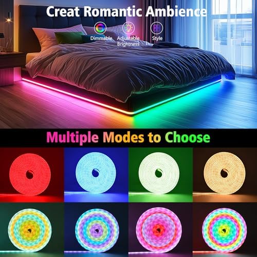 32.8Ft LED Neon Rope Lights, RGB Built in Chip Neon Strip Lights