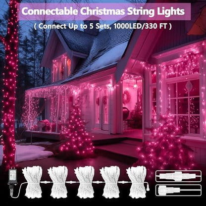 200 LED Connectable String Lights, 66FT Christmas Lights Outdoor Indoor