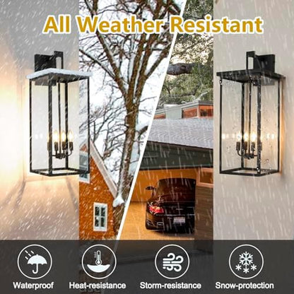 26 in Large Outdoor Wall Lantern Exterior Light Fixtures