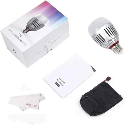 Aputure Accent B7C 7W RGBWW LED Bulb Color Temperature 2000K-10000K,TLCI 96+ CRI 95+,CCT/HSI/FX Mode,Built-in Battery and E26/E27 Socket,Support App Control