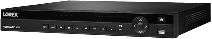 Lorex N882A38B 32 Channel 4K 2x4TB IP Ultra HD Pro Series Security System NVR, Audio, Multiple Recording Modes, Black