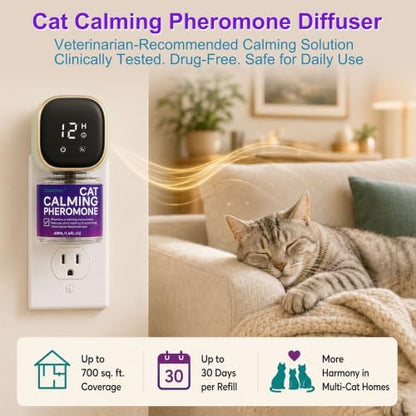 Smart Cat Calming Pheromone Diffuser, 1 Diffuser + 3 Refills