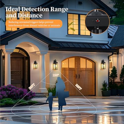 18'' Large Motion Sensor Outdoor Lights, Dusk to Dawn Porch Light