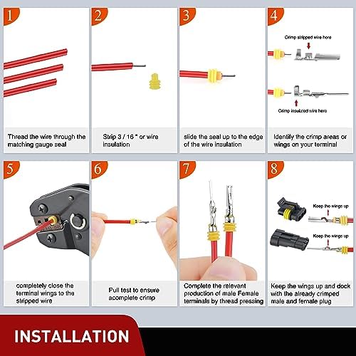 Nilight 622PCS 1 2 3 4 5 6 Pin Electrical Connector ‎Plug and Play 43 Sets