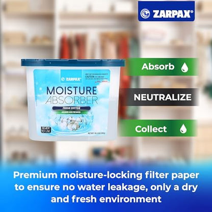 ZARPAX Moisture Absorber Fresh Cotton 10.5 oz - Set of 15