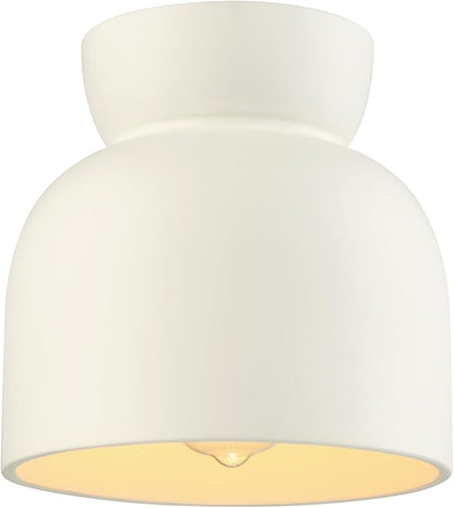 Globe Electric 66000149 1-Light Flush Mount Ceiling Light, Cannoli Cream, Ceramic Effect Shade, Kitchen, Home Improvement, Hallway, Front Door, Entry, Dimmable