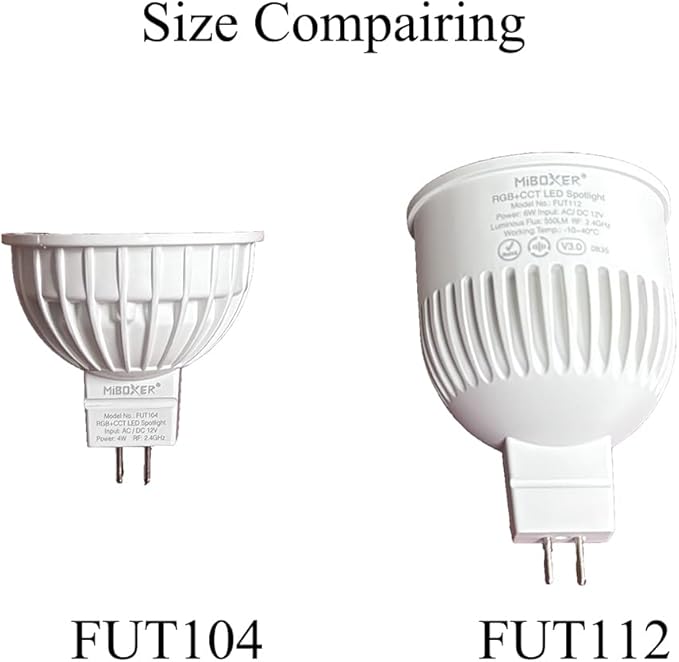 LGIDTECH FUT112 Miboxer 6W MR16 RGB+CCT LED Spotlight Bulb, Color Changing & Temperature Adjustable, Memory Function, Smartphone Can't Control Directly (1)