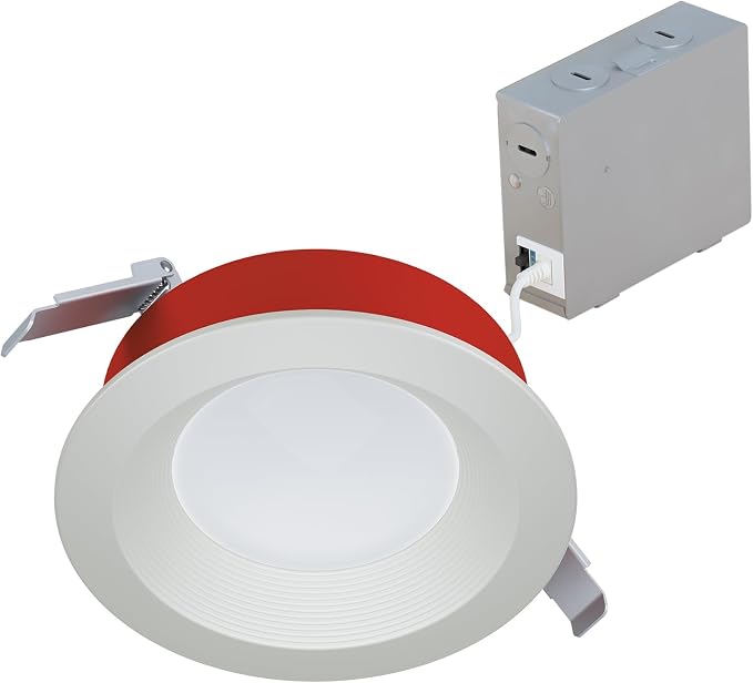 HALO RL 6 in Fire Rated Canless Integrated LED Recessed Light Trim Selectable 5CCT 2700K-5000K, 1400 Lumens, Dimmable IC Rated, Airtight, Wet Location