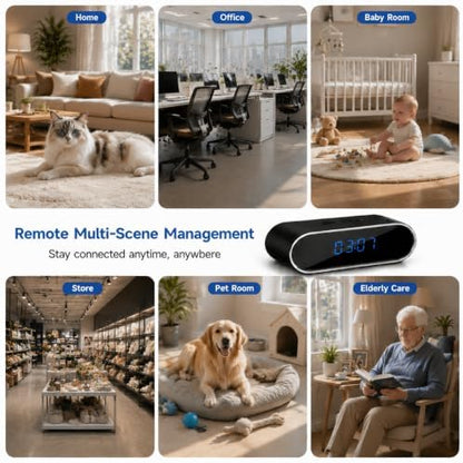 1080P HD WiFi Clock Hidden Camera, Wireless Indoor Security Spy Camera for Home Office,Surveillance Camera with Motion Detection & Night Vision, Remote Monitoring Nanny Cam for Baby Pet