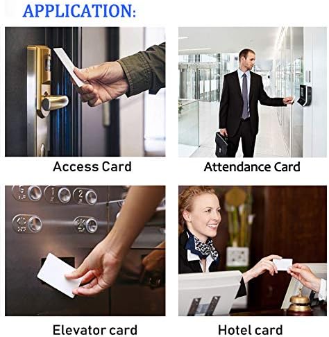 JASAG 100pcs Premium Rewritable UID Smart Card, Mi Fare 1K S50 RFID Cards Keys, 13.56MHz PVC Blank White JASAG-UID5050 JASAG-UID5050