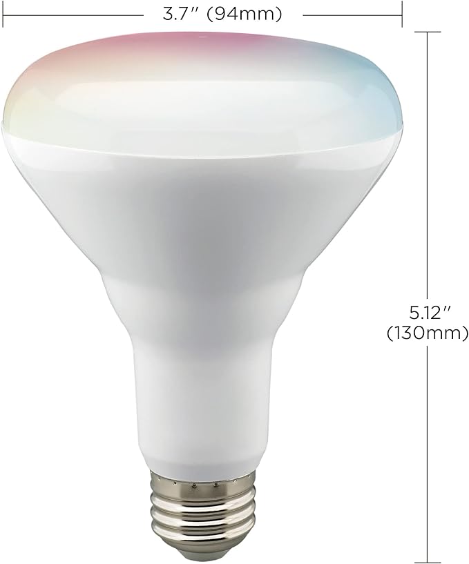 Satco S11255/04 Starfish BR30 WiFi Smart LED Light Bulb, Works with Siri, Alexa, Google Assistant, SmartThings, 9.5 Watts, Color Changing & Tunable White, 4 Pack