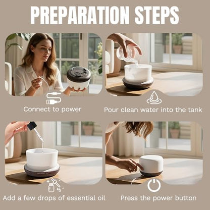 Essential Oil Diffuser, Ultrasonic Humidifier with LED Light
