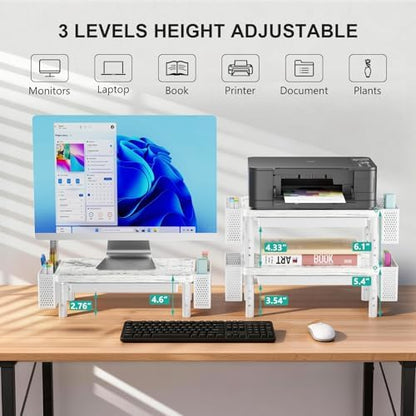 WALI Computer Monitor Stand with Storage and Pen Holder