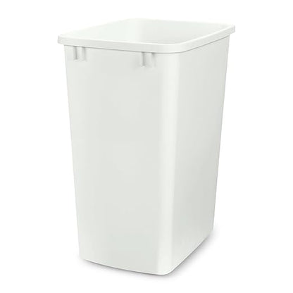 Rev-A-Shelf 35 Quart Kitchen Sink Garbage Can for Base Kitchen and Bathroom Cabinet, Replacement Plastic Trash Bin for Laundry Rooms, White, RV-35-52